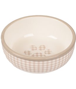 Eetpot kat mylo keramisch beige-wit 310ml 13cm