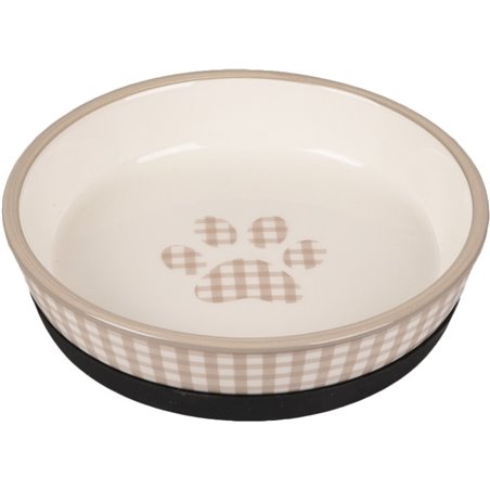 Eetpot kat mylo keramisch antislip beige-wit 220ml 14cm