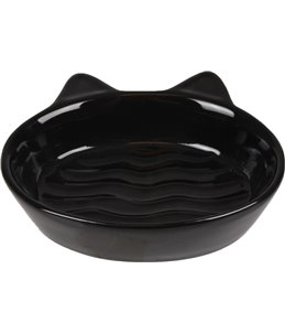Eetpot kat gizmo keramisch zwart 170ml 13cm