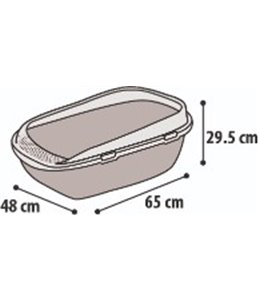 Kattenbak garfy grijs xl 48x65x29,5 cm