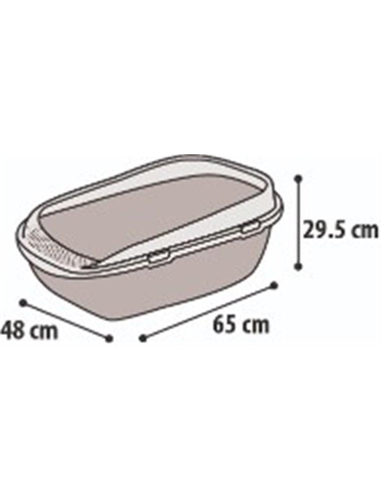 Kattenbak garfy grijs xl 48x65x29,5 cm
