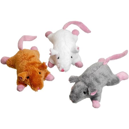 Pluche muis br/gr/wit 