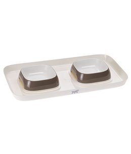Ferplast voerbak en drinkbak  met placemat glam tray extra small - 40x23x4,5cm - 0,4l