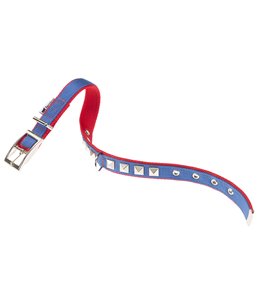 Ferplast hondenhalsband dual pyramids nylon blauw a:27-35cm en b:15mm