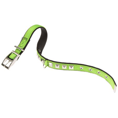 Ferplast hondenhalsband dual pyramids nylon groen a:35-43cm en b:20mm