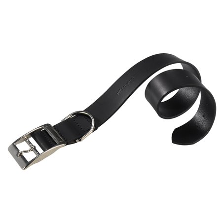 Ferplast halsband natural leer zwart a:27-35cm en b:15mm