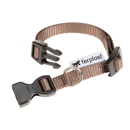 Ferplast halsband club nylon bruin a:23-32cm en b:10mm