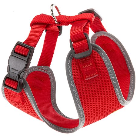 Ferplast hondentuig nikita s nylon rood - a:24-31cm en b:30-41cm - 15mm