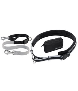 Ferplast hardlooplijn / hondenriem ergocomfort freetime nylon grijs met matic sluiting - heupmaat: 75-125cm x l:80-120cm x b: 25