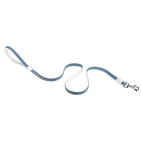 Ferplast hondenriem / leiband lux kunstleer lichtblauw/wit - 110cm x 15mm