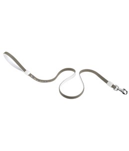 Ferplast hondenriem / leiband lux kunstleer grijs/wit - 110cm x 15mm