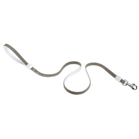 Ferplast hondenriem / leiband lux kunstleer grijs/wit - 110cm x 15mm