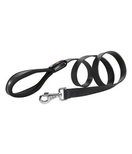Ferplast hondenriem / leiband giotto leer zwart - 120cm x 25mm