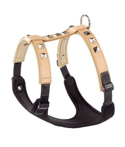 Ferplast hondentuig giotto luxor nylon/leer beige l/xl - a:45-60cm en b:70-85cm