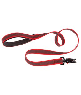 Ferplast hondenriem / leiband daytona gummy nylon rood met matic sluiting - 120cm x 15mm