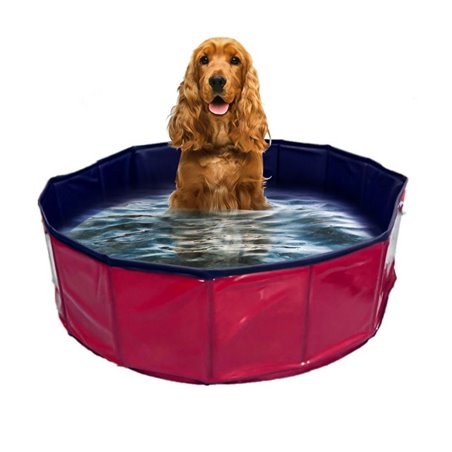 Hondenzwembad - rood/blauw - 30 x 30 x 10cm
