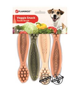  VEGGIE TANDENBORSTEL 12,5CM 4ST MIX 