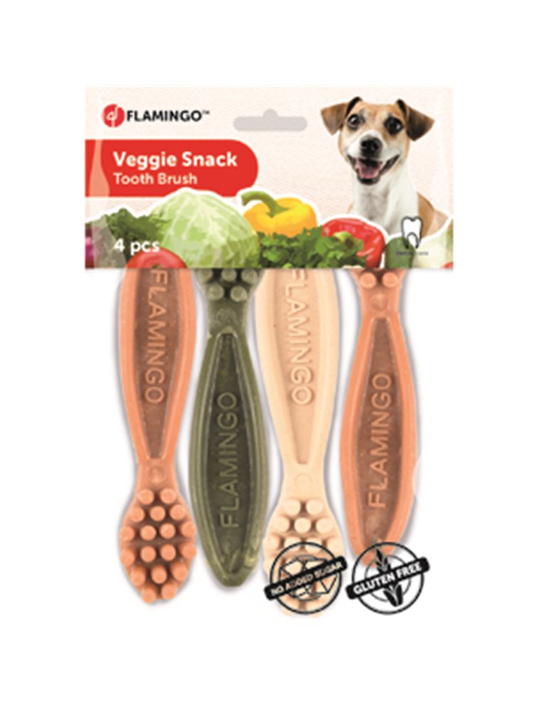  VEGGIE TANDENBORSTEL 12,5CM 4ST MIX 