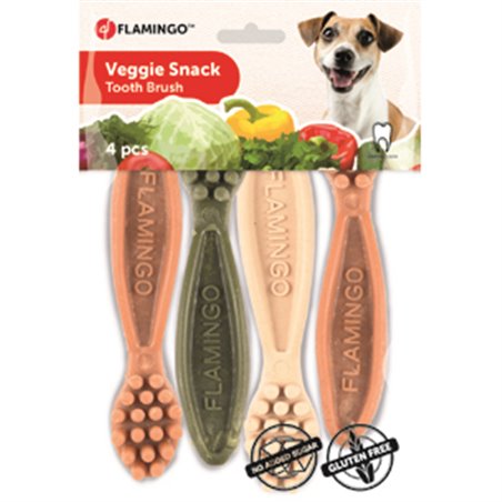  veggie tandenborstel 12,5cm 4st mix 
