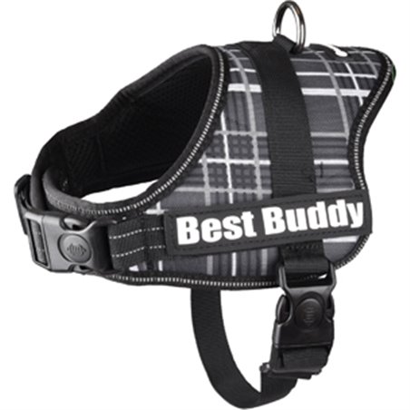Harnas best buddy pluto zwart grid 