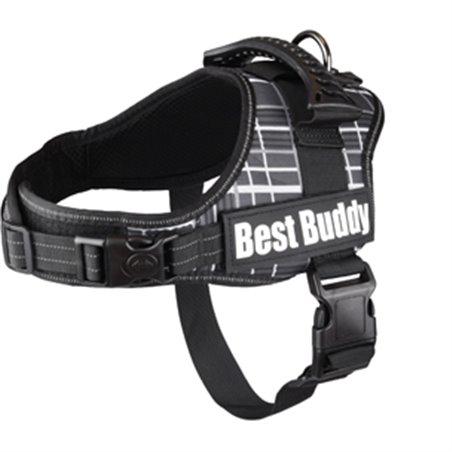 Harnas best buddy pluto zwart grid 