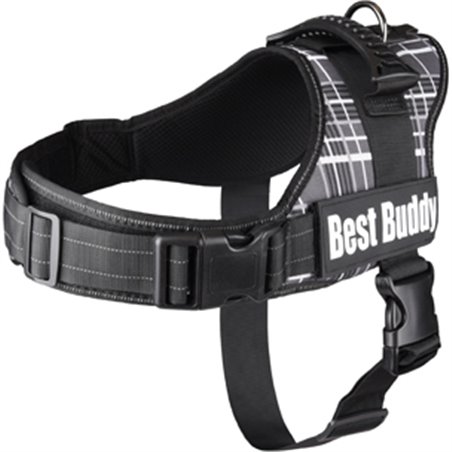 Harnas best buddy pluto zwart grid 