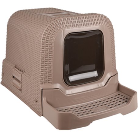Kattentoilet rattan taupe 42x69x41 