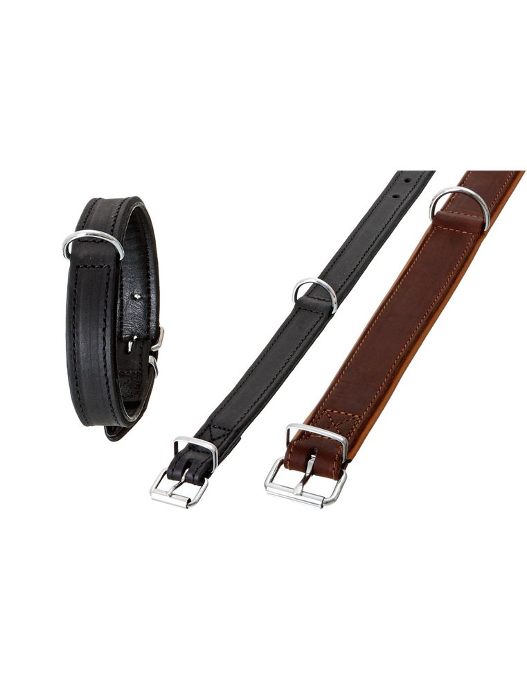 COLLAR RONDO 47CM 27MM BROWN/COGNAC VERST/ADJ 35,5-41,5CM