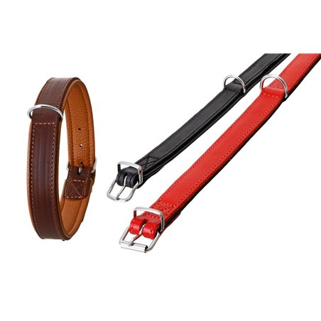 COLLAR RONDO 42CM 18MM BROWN/COGNAC VERST/ADJ 31,5-37,5CM