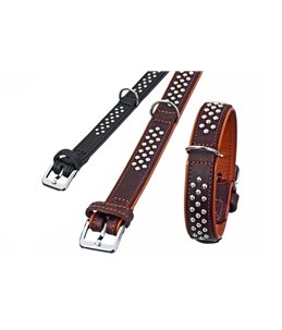 COLLAR RONDO 37CM 22MM BROWN/COGNAC VERST/ADJ 28-32CM