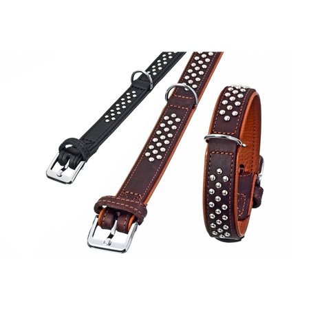 COLLAR RONDO 52CM 30MM BROWN/COGNAC VERST/ADJ 41-47CM