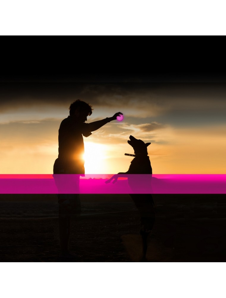 Led flash bal 10cm fuchsia