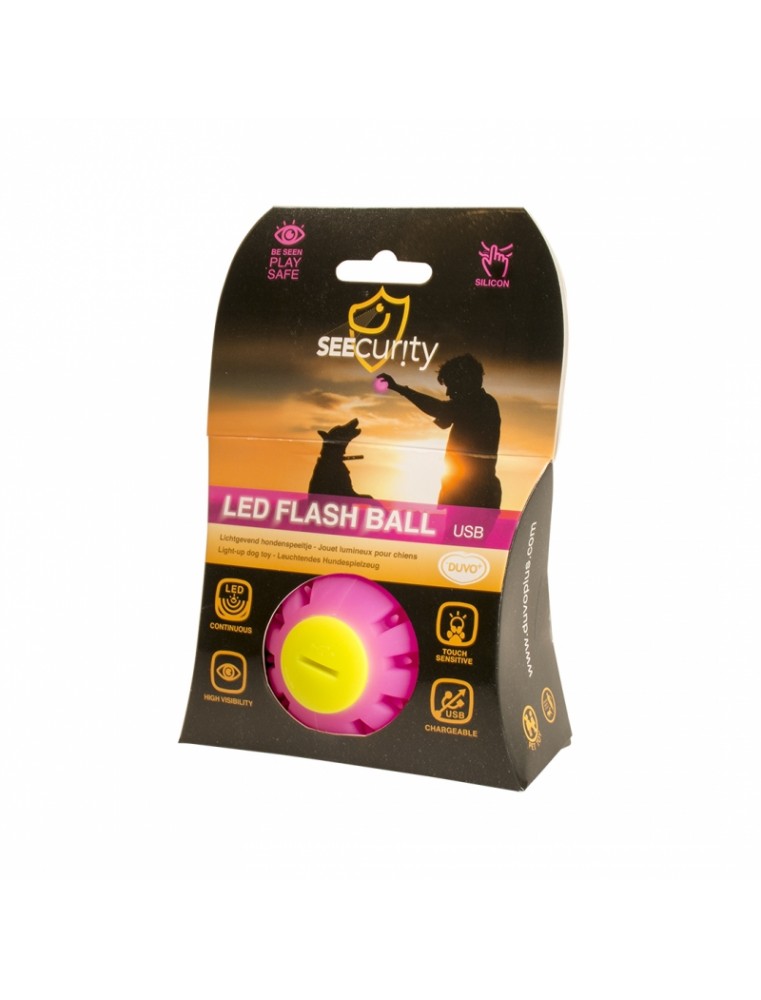 Led flash bal 10cm fuchsia
