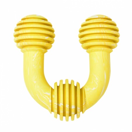Yummy rubber u-speeltje banaan m - 10x4,5x10cm geel
