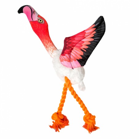 Pluche vliegende flamingo 10x30x43,5cm gemengde kleuren