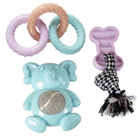 Puppy tpr play set 12 - 16 - 9,5cm gemengde kleuren