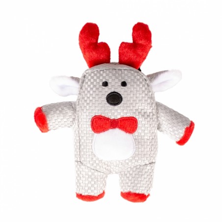 Xmas pluche rendier vierkant 24x19x6cm