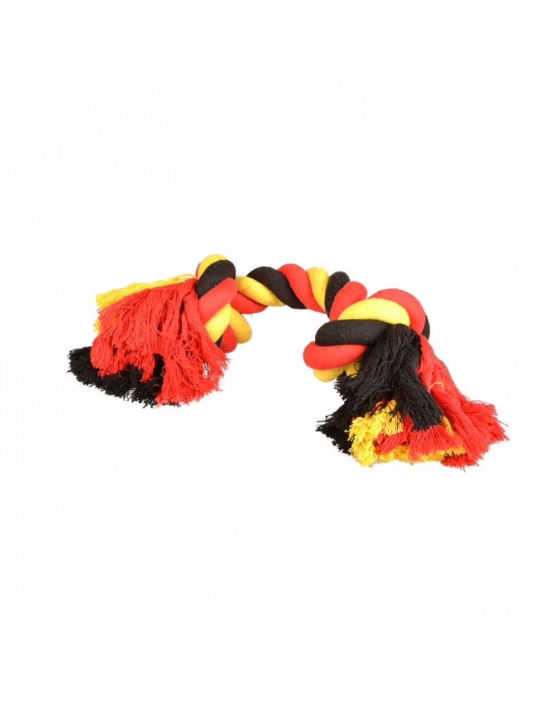 Knoop katoen belgium 37cm - 300gram zwart/geel/rood