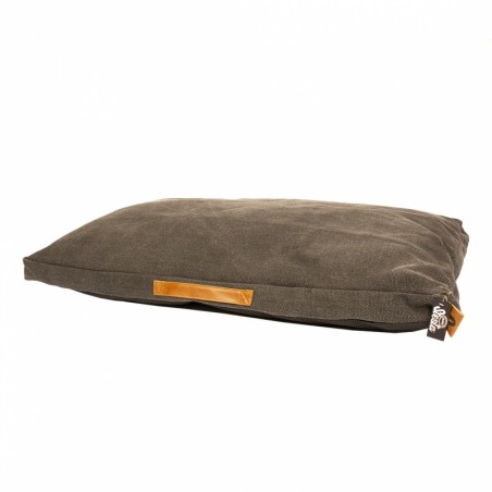 Heavy cotton block kussen siesta oyster 110x70x12cm antraciet