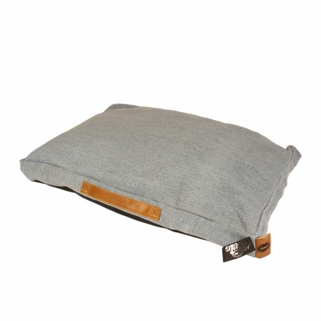 Heavy cotton block kussen siesta aqua 75x55x10cm lichtblauw