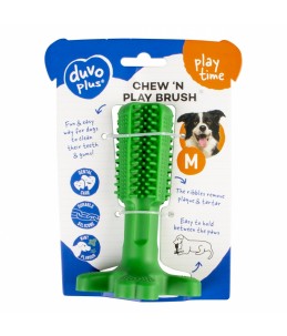Chew `n play brush Groen M - 14,5x9x9cm