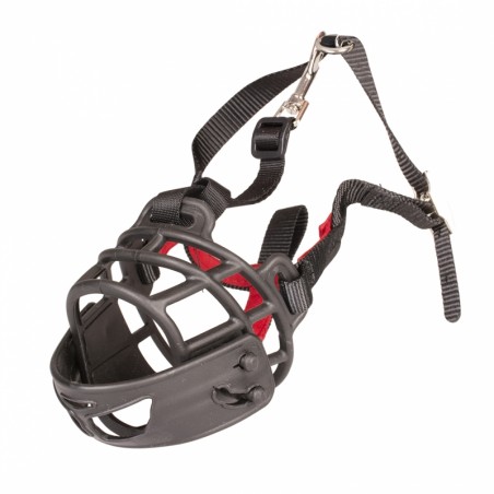 Muilkorf rubber small zwart/rood