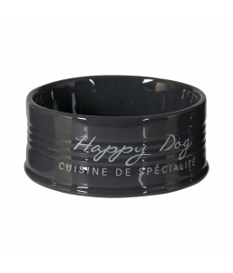 Eetkom stone happy dog ø14,5 - 520ml antraciet