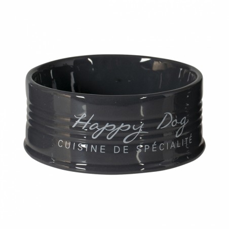 Eetkom stone happy dog ø14,5 - 520ml antraciet