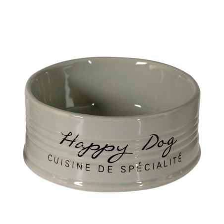 Eetkom stone happy dog ø18,5 - 1000ml grijs