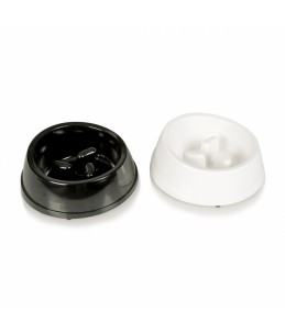 Eetkom melamine glossy anti-schrok s - 450ml - ø13cm zwart/wit