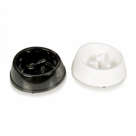 Eetkom melamine glossy anti-schrok s - 450ml - ø13cm zwart/wit