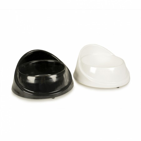 Eetkom melamine glossy anti-mors xs - 300ml - ø10,5cm zwart/wit