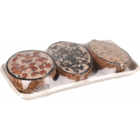 Flamingo Voederkokosnoot half 3 smaken 3x200g