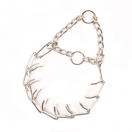 Duvo+ Sliphalsband met pinnen, verchroomd